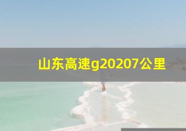 山东高速g20207公里