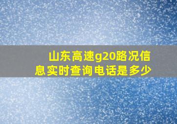 山东高速g20路况信息实时查询电话是多少