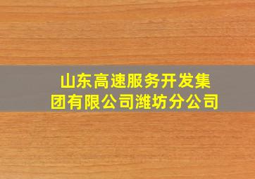 山东高速服务开发集团有限公司潍坊分公司