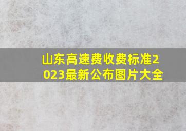 山东高速费收费标准2023最新公布图片大全