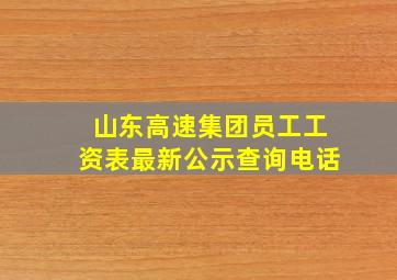 山东高速集团员工工资表最新公示查询电话