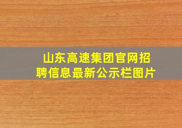 山东高速集团官网招聘信息最新公示栏图片