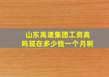 山东高速集团工资高吗现在多少钱一个月啊