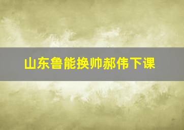 山东鲁能换帅郝伟下课