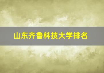 山东齐鲁科技大学排名