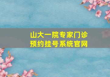 山大一院专家门诊预约挂号系统官网