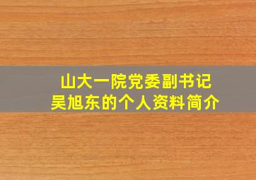 山大一院党委副书记吴旭东的个人资料简介