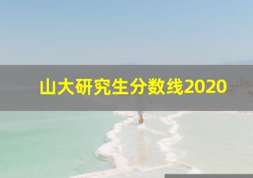 山大研究生分数线2020