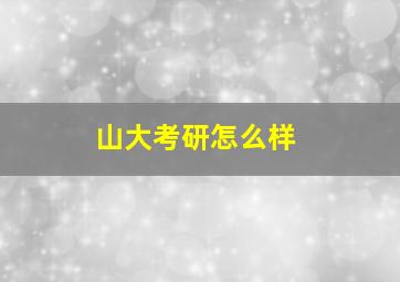 山大考研怎么样