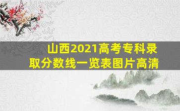 山西2021高考专科录取分数线一览表图片高清