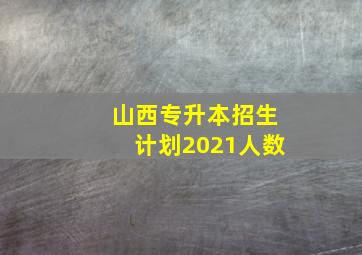 山西专升本招生计划2021人数