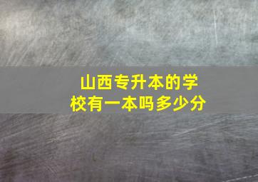 山西专升本的学校有一本吗多少分