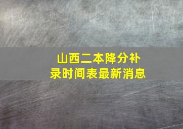 山西二本降分补录时间表最新消息