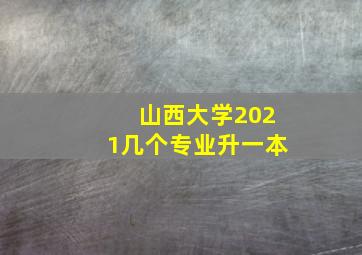 山西大学2021几个专业升一本