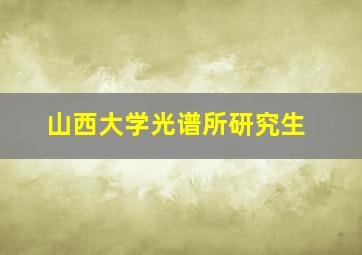 山西大学光谱所研究生