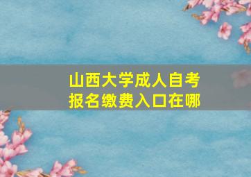 山西大学成人自考报名缴费入口在哪