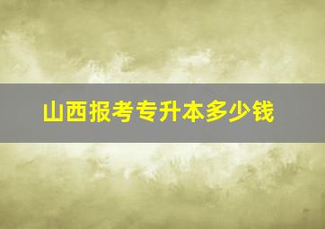 山西报考专升本多少钱