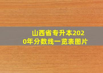 山西省专升本2020年分数线一览表图片