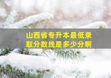 山西省专升本最低录取分数线是多少分啊