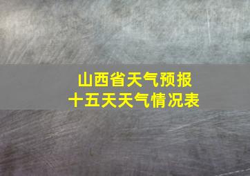 山西省天气预报十五天天气情况表