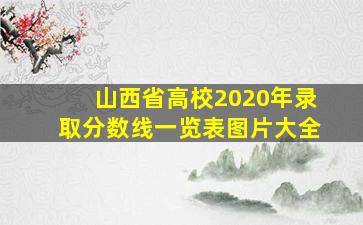 山西省高校2020年录取分数线一览表图片大全