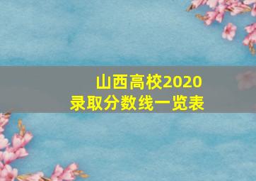 山西高校2020录取分数线一览表