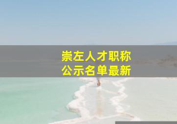 崇左人才职称公示名单最新