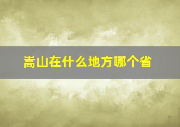 嵩山在什么地方哪个省