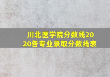 川北医学院分数线2020各专业录取分数线表