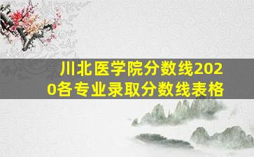 川北医学院分数线2020各专业录取分数线表格