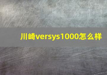 川崎versys1000怎么样