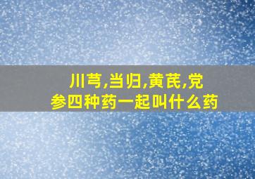 川芎,当归,黄芪,党参四种药一起叫什么药