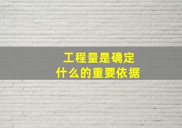 工程量是确定什么的重要依据