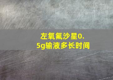 左氧氟沙星0.5g输液多长时间