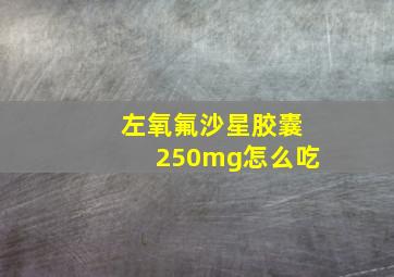 左氧氟沙星胶囊250mg怎么吃