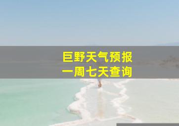 巨野天气预报一周七天查询