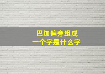 巴加偏旁组成一个字是什么字