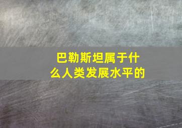 巴勒斯坦属于什么人类发展水平的