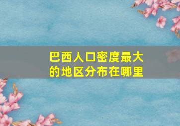 巴西人口密度最大的地区分布在哪里