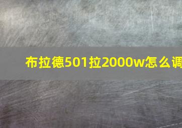 布拉德501拉2000w怎么调