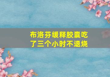 布洛芬缓释胶囊吃了三个小时不退烧