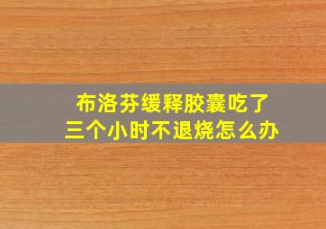 布洛芬缓释胶囊吃了三个小时不退烧怎么办