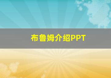 布鲁姆介绍PPT