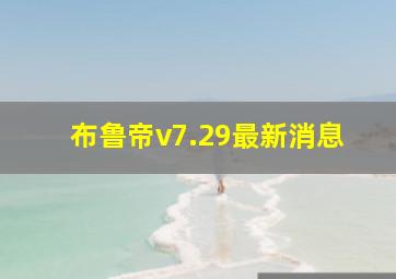 布鲁帝v7.29最新消息