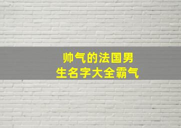 帅气的法国男生名字大全霸气