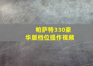 帕萨特330豪华版档位操作视频