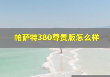 帕萨特380尊贵版怎么样