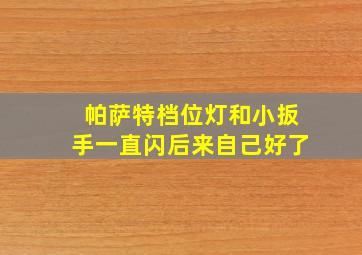 帕萨特档位灯和小扳手一直闪后来自己好了