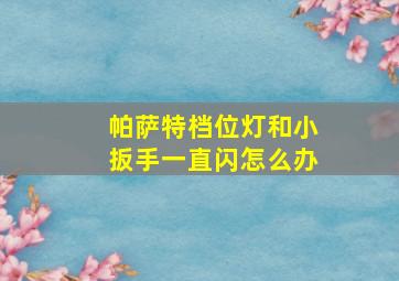 帕萨特档位灯和小扳手一直闪怎么办