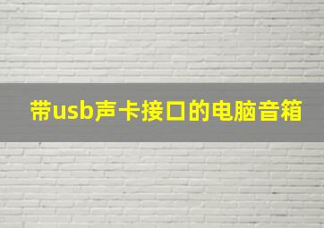 带usb声卡接口的电脑音箱